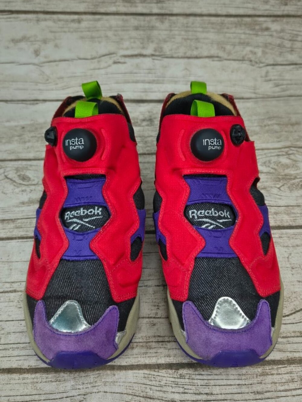 Reebok Instapump Fury AR1446 Red Purple Neon Sneakers Men’s 6.5 Women's 8